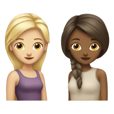 A blonde girl and brunette girl sticker