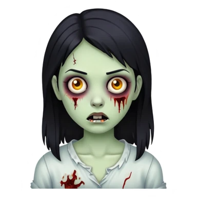 girl zombie with black jair  sticker