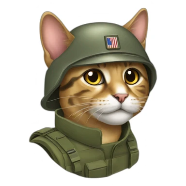 A military cat sticker