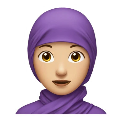 asian lady in purple head scarf sticker