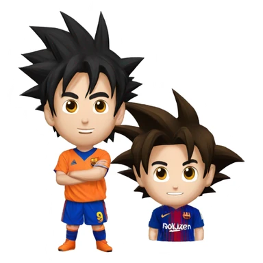 Goku junto a messi sticker