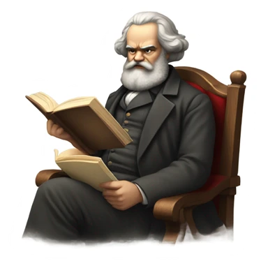 karl marx reading sticker