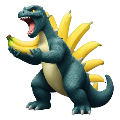 Godzilla eating a banana sticker