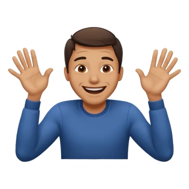 A man is laughing with his head siting on the table and his both hands are knocking the table sticker