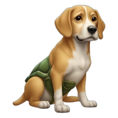 chien sur une tortue sticker