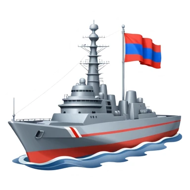 warship with russia flag sticker