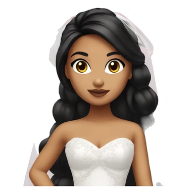 Bratz, bride, black hair, olive skin, hazel eyes sticker