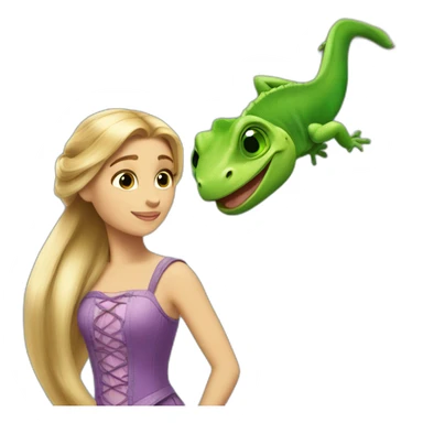 Rapunzel and green cameleon sticker