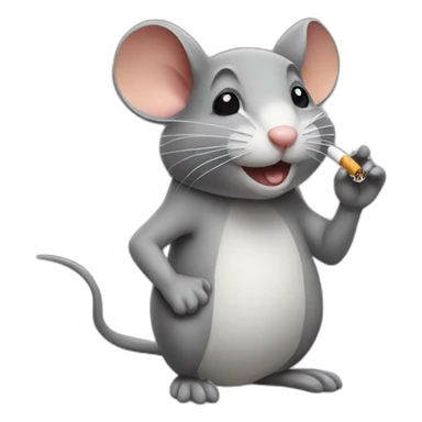 Mouse smoking a cigarette sticker