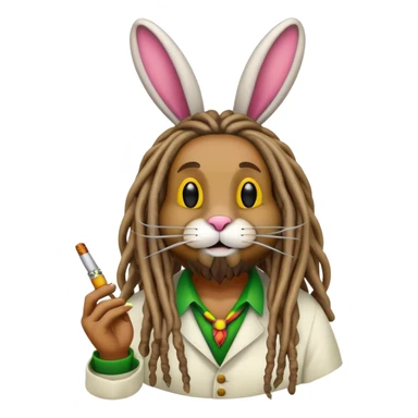 rasta easter bunny smoking sticker