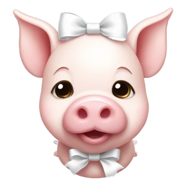 Cute pig with a white bow  sticker