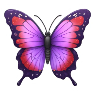 Purple strawberry butterfly sticker