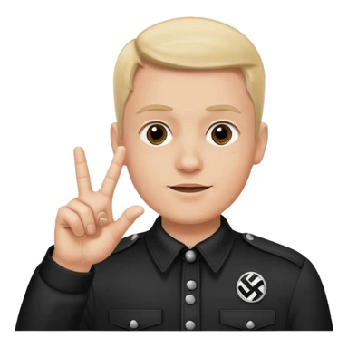 Nazi salut with fingers together sticker