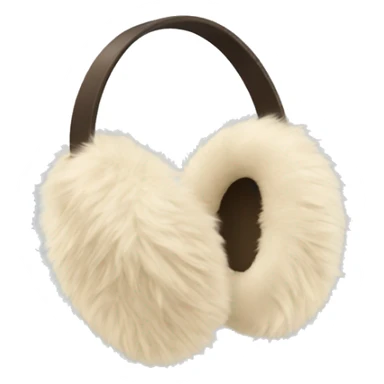beige fur earmuffs sticker