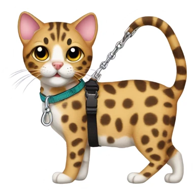 Leopard cat on a leash sticker