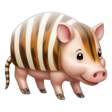 Tiger striped brown white mottled pig armadillo cow centipede insect sticker