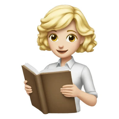blonde mathelererin mit mathebuch in der hand  sticker
