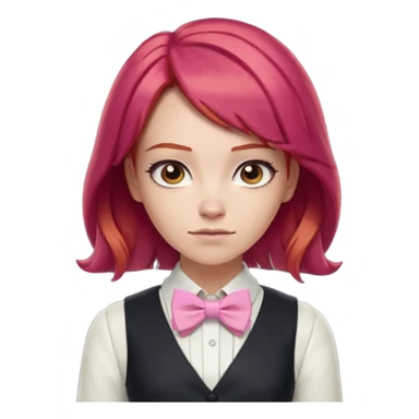In A Clash Of Clans Aesthetic readhead hair woman with pink bowtie sticker