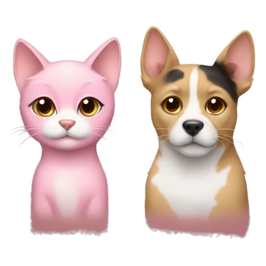 pink and gold cat and dog sticker