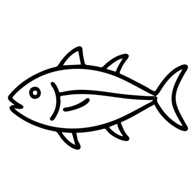 Tuna fish icon, simple outline sticker