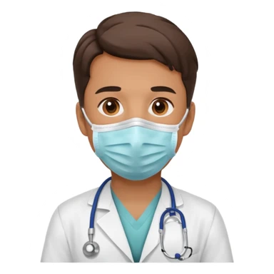 The doctor is wearing a full-face mask
 sticker