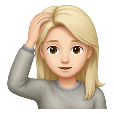 Emoji head pushing hair behind ear with hand  sticker