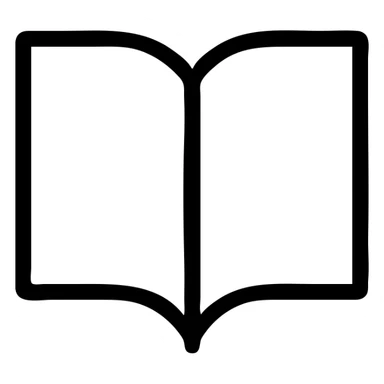 simple and clear book icon, black outlined, no fill sticker