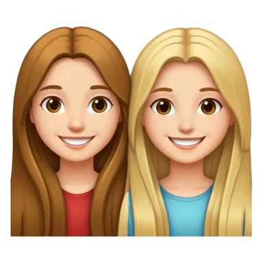 hug-two-girls both fair and long hair sticker