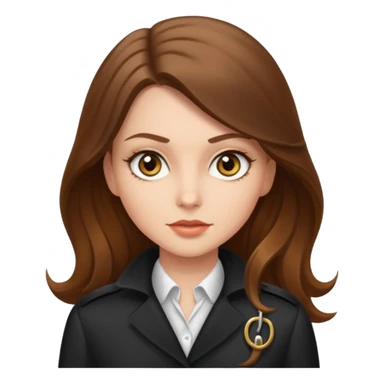 white long brunette hair girl with hazel eyes who is a spy sticker