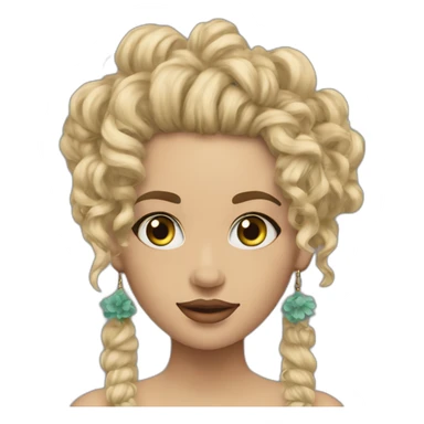 Rubia rizos hippie piercing nariz sticker