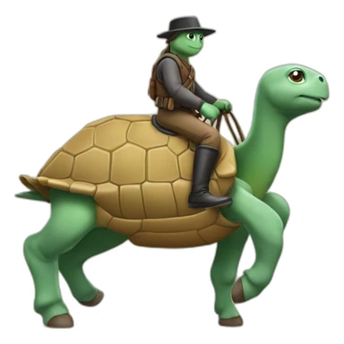 Tortue sur un cheval sticker