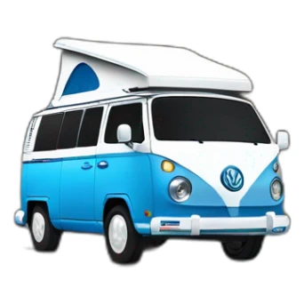 VW T6.1 California camping bus VW blue white sticker