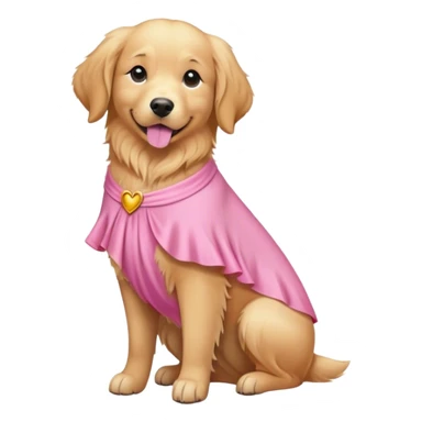 A golden retriever wearing a pink dress  sticker