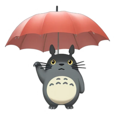 Totoro with umbrella sticker