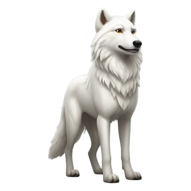 white wolf standing sticker