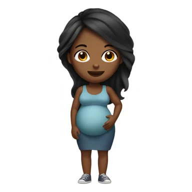 pregnant black girl with straight hair  sticker
