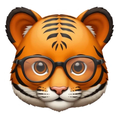 Orange Tiger cub with cool glasses.
 sticker