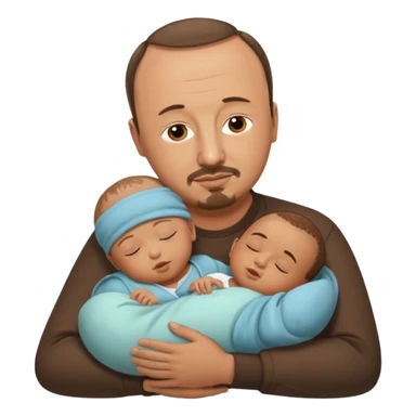 Rafael Benitez in his arms sleeping baby sticker