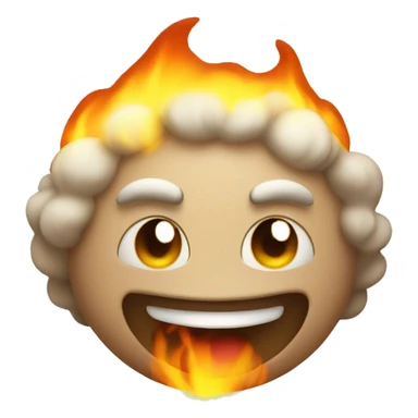 Cute small smiling fireball sticker