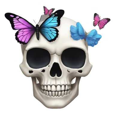 Skull butterflies sticker