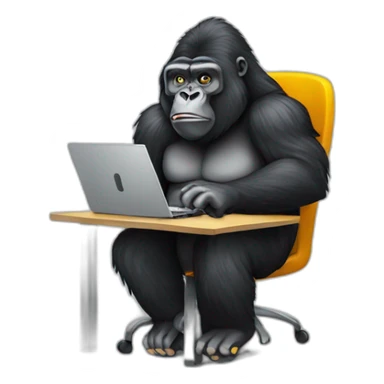 gorilla software engineer using a computer sticker