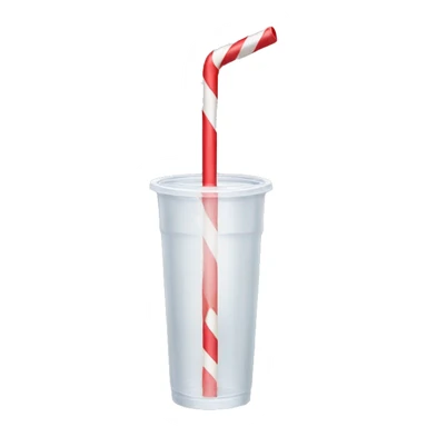 a plastic straw red and white sticker