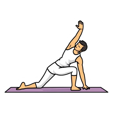 A man doing rehabilitation exercises on a yoga mat sticker