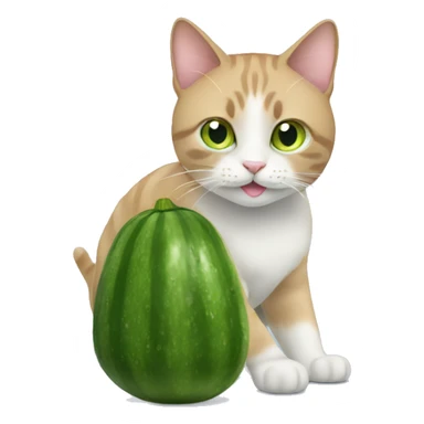 Cat with cucumber sticker