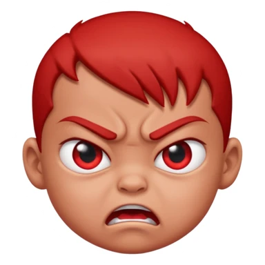 a baby all red red angry face  sticker