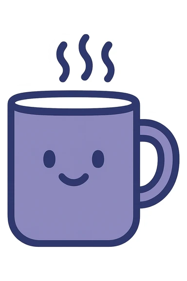 purple coffee mug, minimal, flat, no text sticker