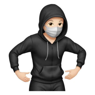 postac w kapturze i masce rrusza tylkiem sticker