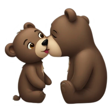 A bear kisses a bear  sticker