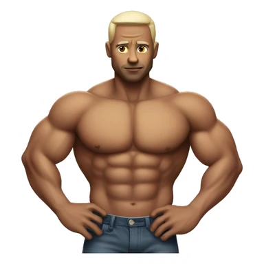 man with muscle body sticker