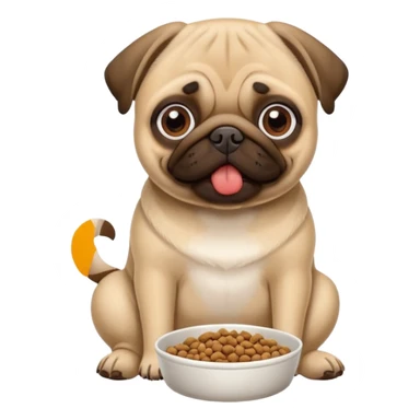pug eating dog food sticker